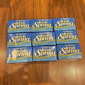 Vintage Irish Spring 9 Sealed Bars Fresh Waterfall Clean Deodorant Soap 5oz Each